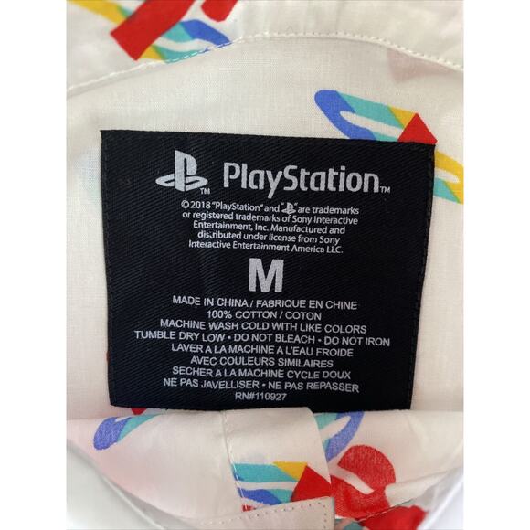 Sony PlayStation Button Front Front Logo Shirt Mens Medium White - Picture 3 of 4